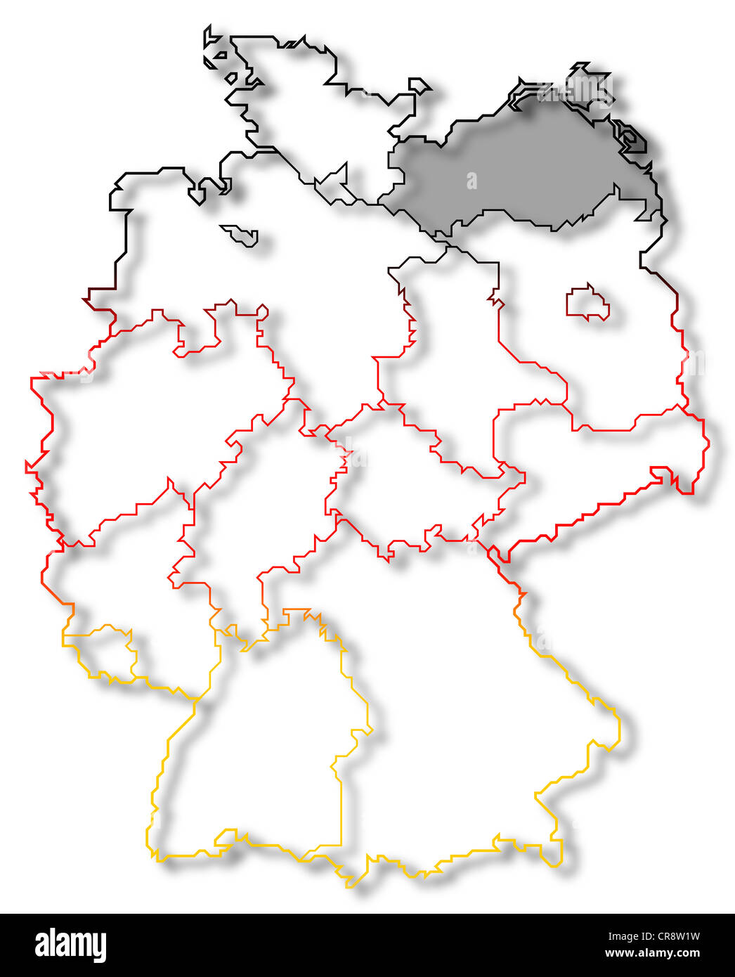 Political Map Of Germany With The Several States Where Mecklenburg CR8W1W 