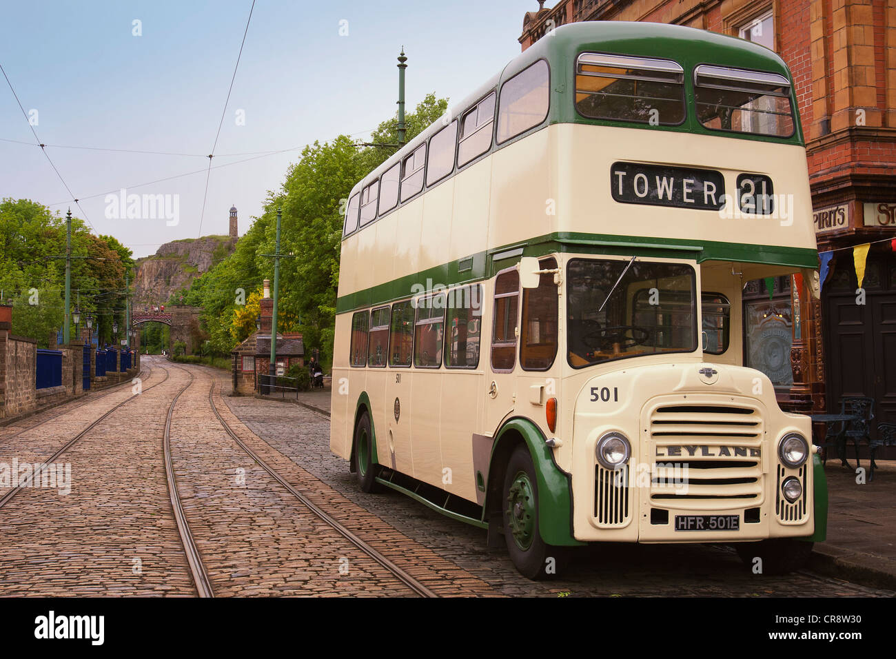 1967 Leyland Titan Bus (front engined double decker) Stock Photo