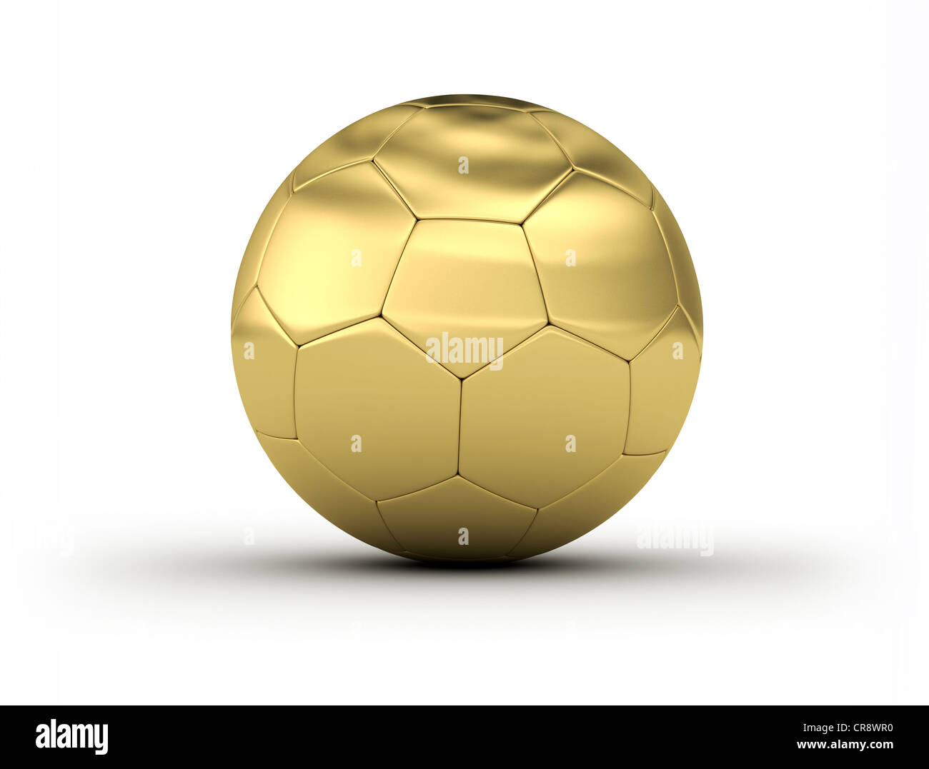 Golden Soccer Ball on white background Stock Photo