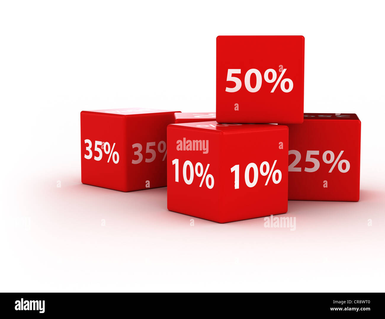 Percentage sign on red stacked cubes sales concept Stock Photo Alamy