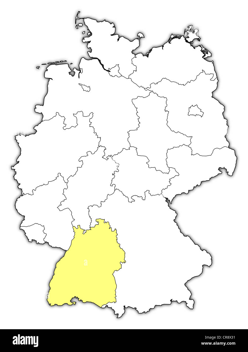 Political Map Of Germany With The Several States Where Stock Photo Alamy