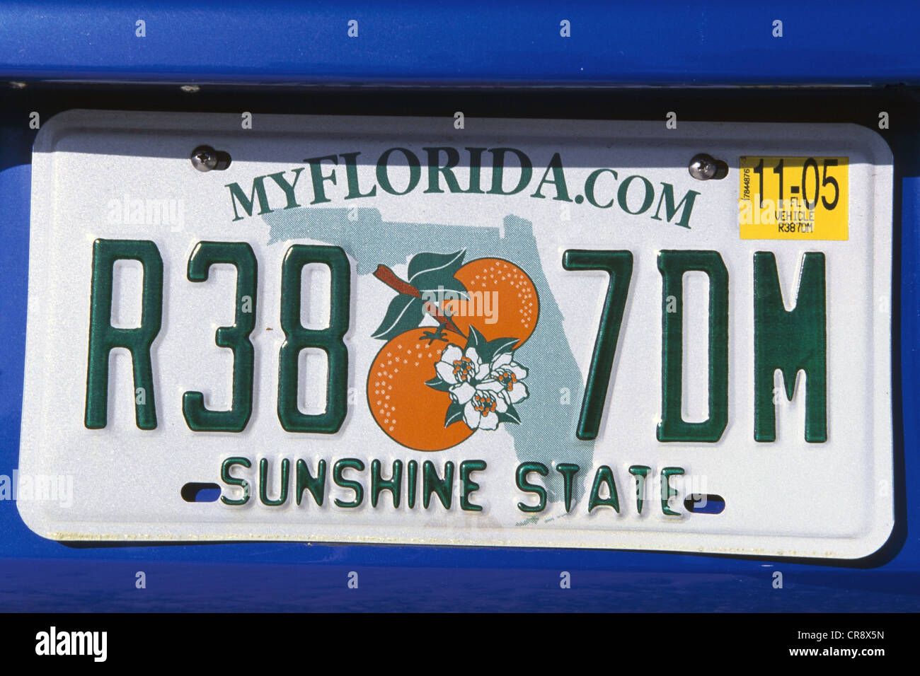 Florida licence plate, Sunshine State, Florida, USA Stock Photo