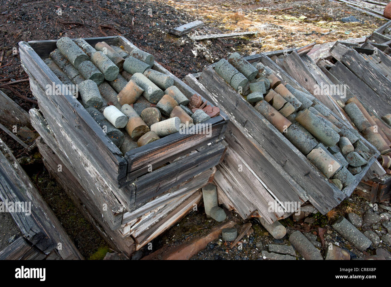 Drilling core samples from historic drillings during the era of cole