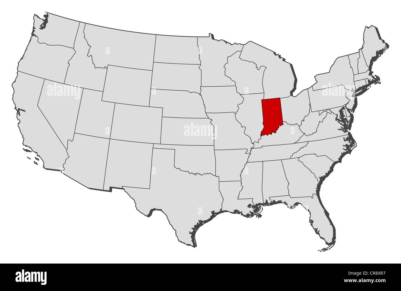 Political Map Of United States With The Several States Where Indiana Is Political Map Of United States With The Several States Where Indiana CR8XR7
