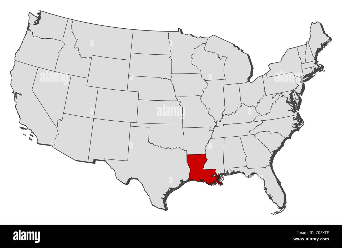 Louisiana On Usa Map Political Map Of United States With The Several States Where Louisiana Is  Highlighted Stock Photo - Alamy