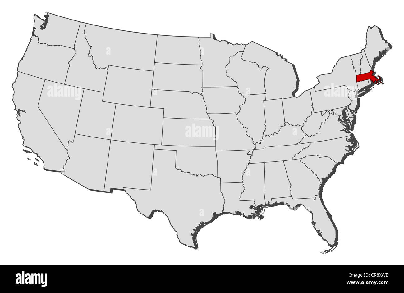 Political Map Of United States With The Several States Where Political Map Of United States With The Several States Where Massachusetts CR8XWB