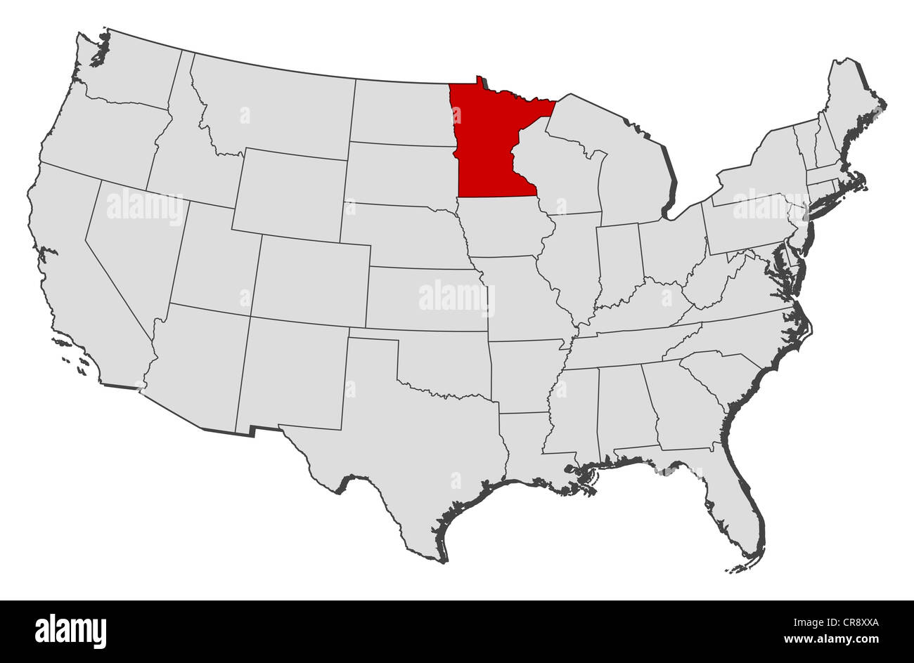 minnesota on us map Political Map Of United States With The Several States Where Stock minnesota on us map