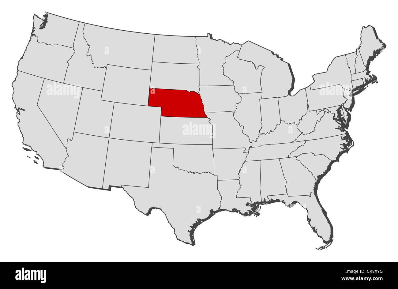 Political Map Of United States With The Several States Where Nebraska Political Map Of United States With The Several States Where Nebraska CR8XYG