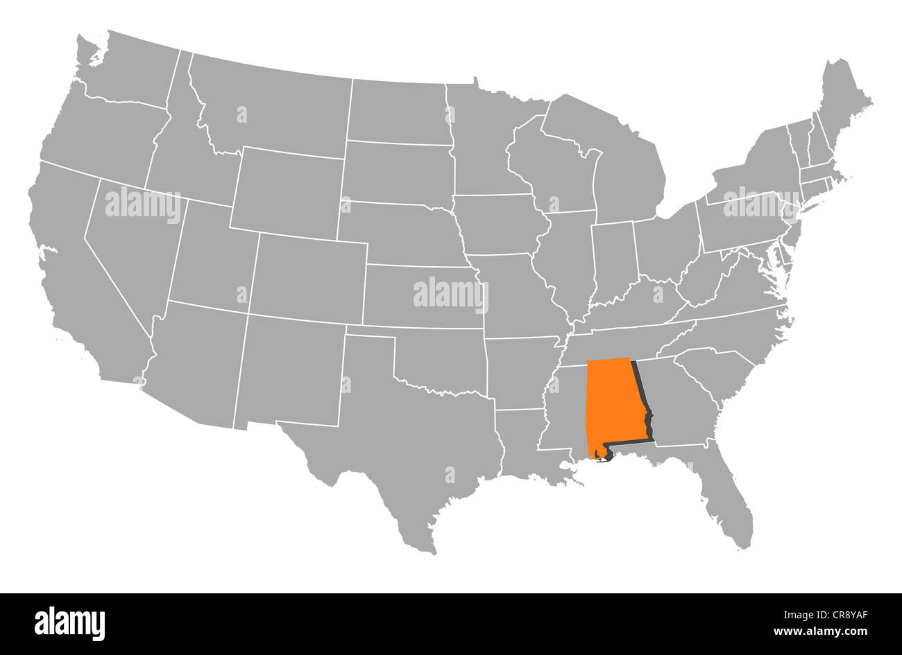 Political Map Of United States With The Several States Where Alabama Is Political Map Of United States With The Several States Where Alabama CR8YAF 