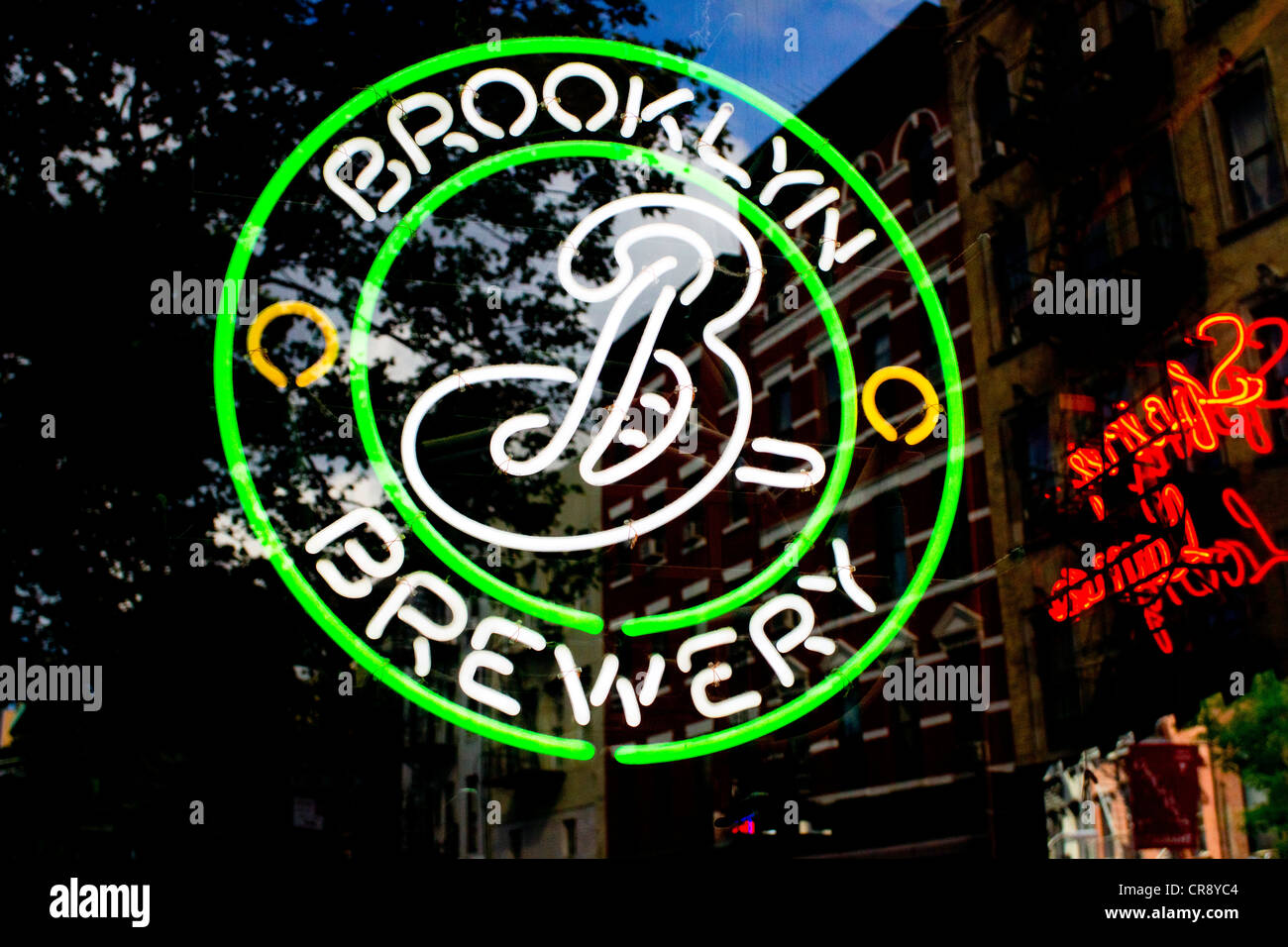 Brooklyn brewery neon sign hi-res stock photography and