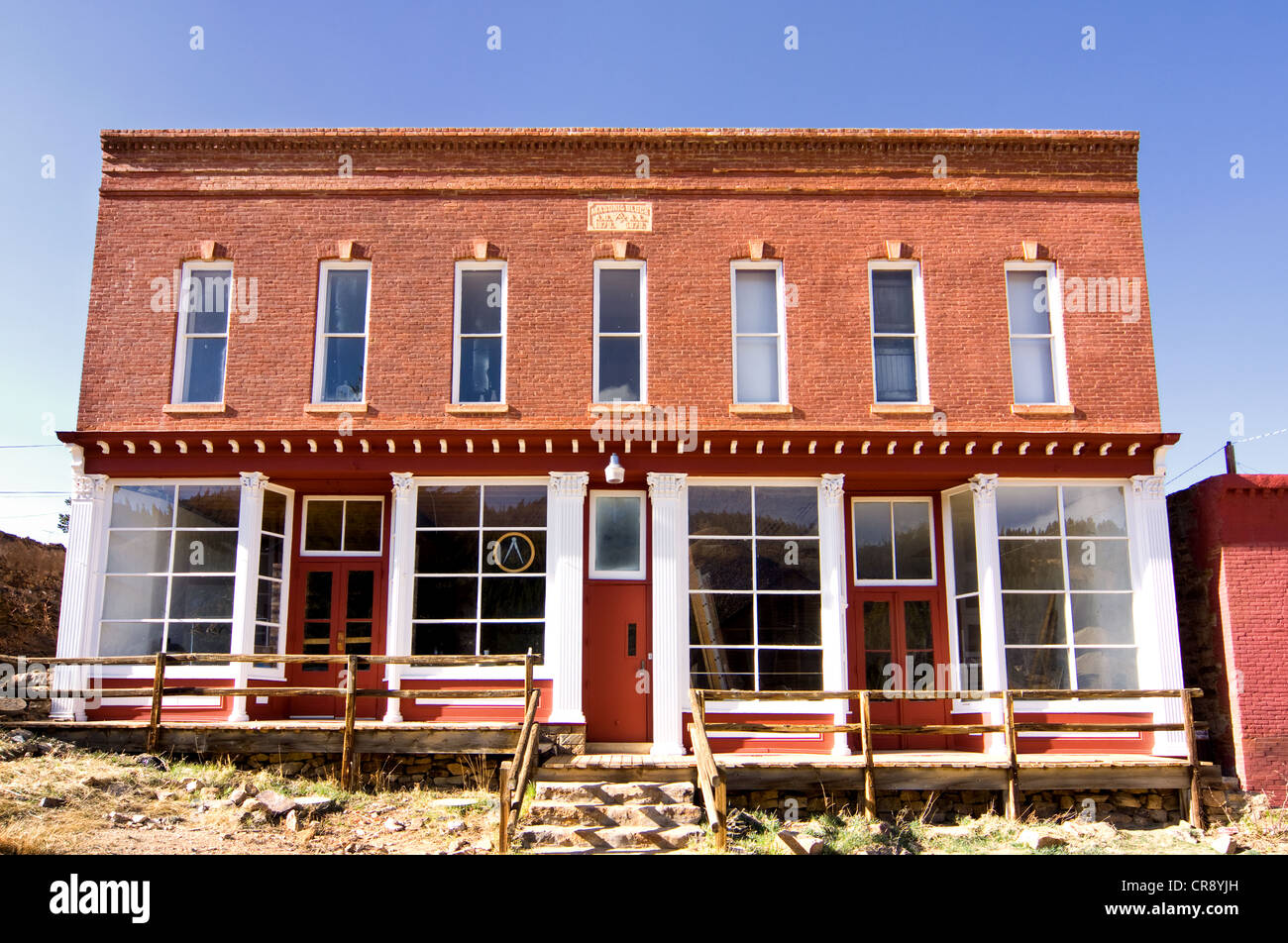 Masonic Lodge, Nevadaville, Colorado Stock Photo