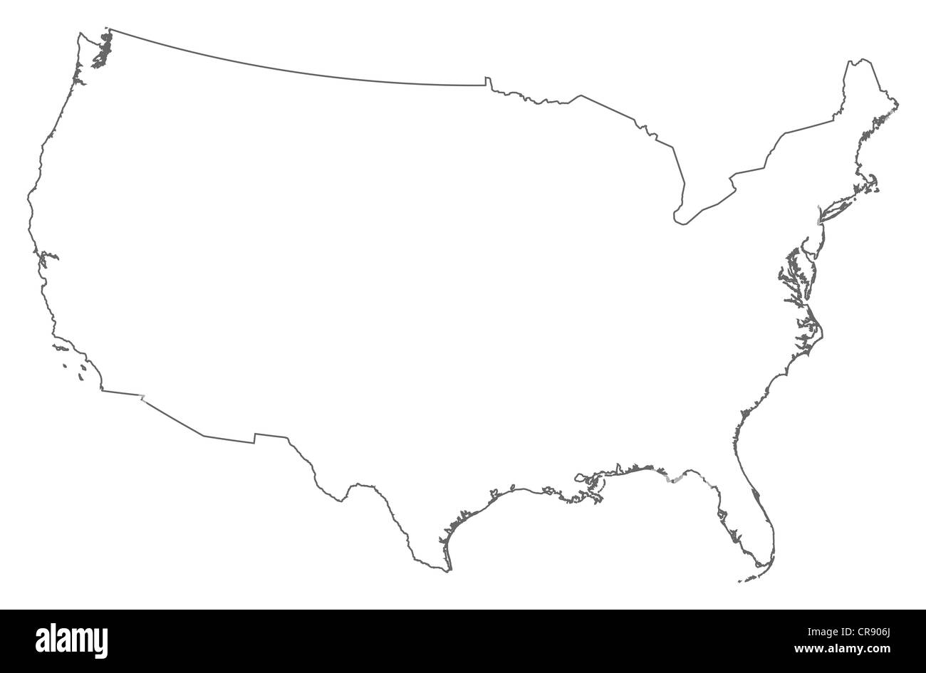 Mapa En Blanco Imprimible De Los Estados Unidos De América