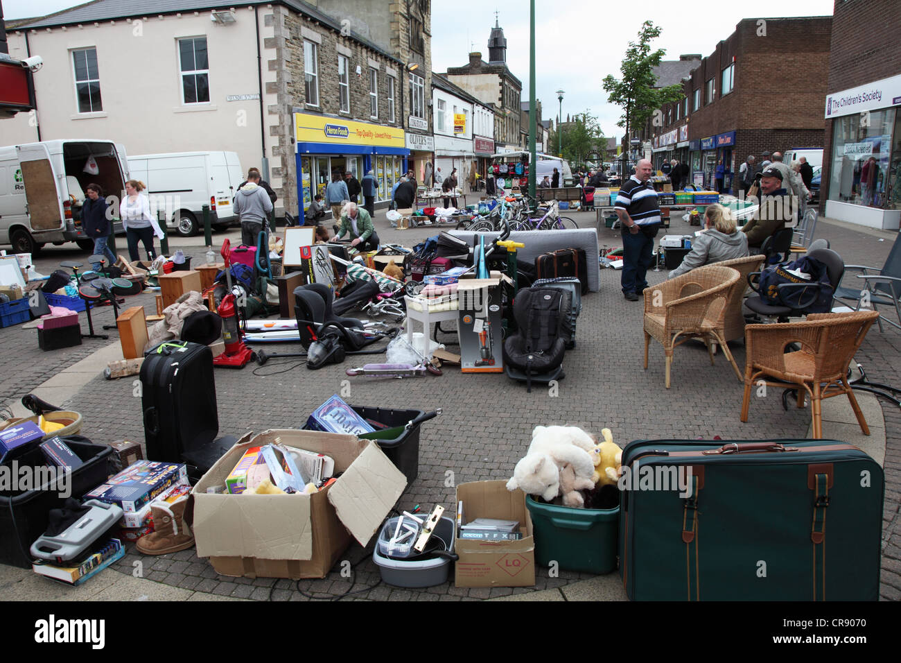 Open air flea market Consett, North East England, UK Stock Photo Alamy