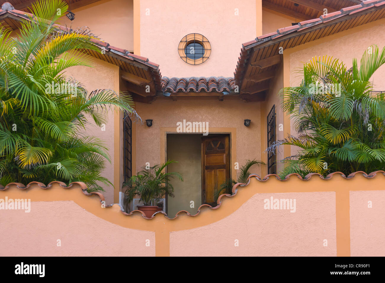 Hispanic architecture, Copan Ruinas, Honduras Stock Photo