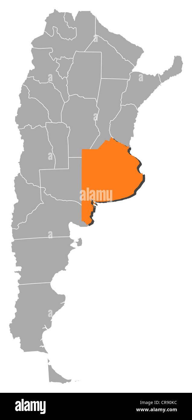 Political map of Argentina with the several provinces where Buenos Aires is  highlighted Stock Photo - Alamy