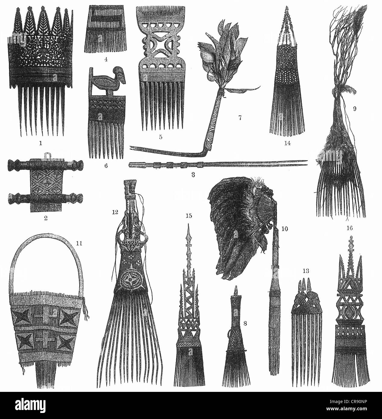 cheap vintage hair combs