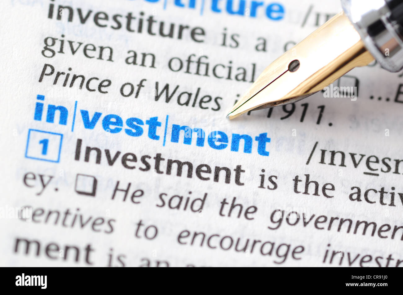 Investment Dictionary Series Stock Photo Alamy