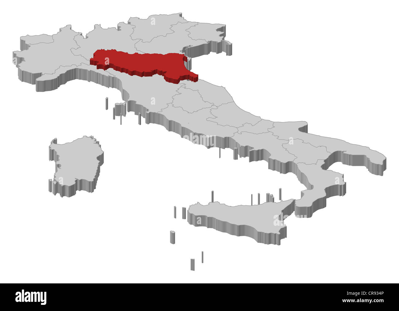 Political Map Of Italy With The Several Regions Where Emilia Romagna Is Political Map Of Italy With The Several Regions Where Emilia Romagna CR934P