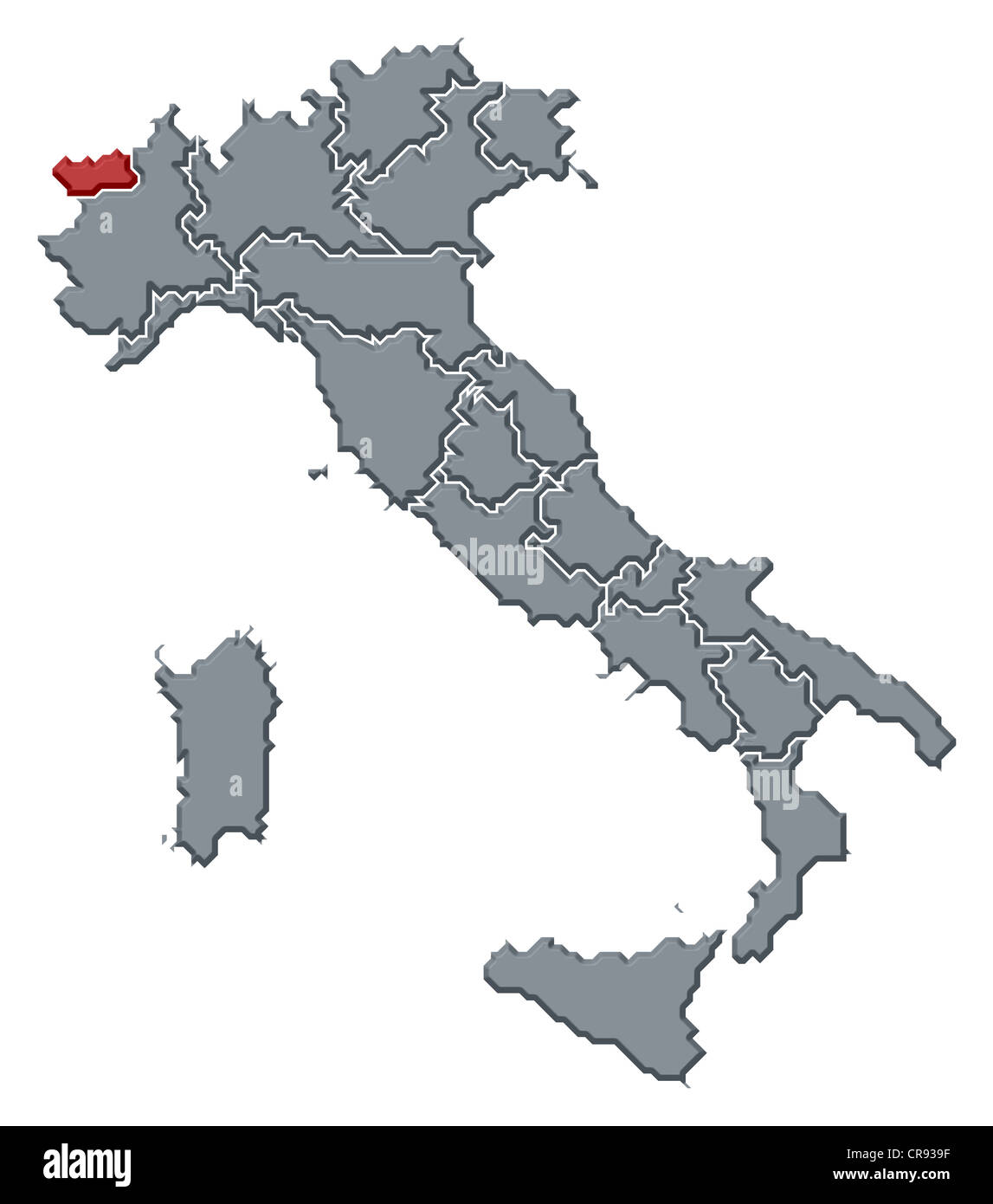 Political Map Of Italy With The Several Regions Where Aosta Valley Is Political Map Of Italy With The Several Regions Where Aosta Valley CR939F 