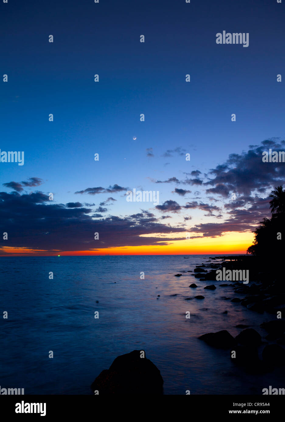 Crescent moon over sea hires stock photography and images Alamy