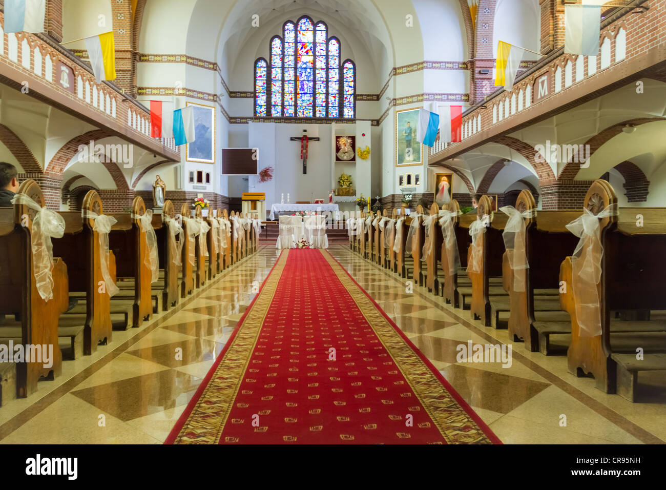 Altar in the church before the wedding Stock Photo Alamy