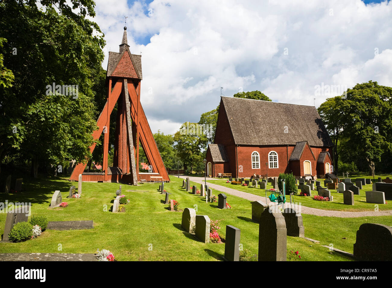 Kraksmala church and cemetery, Smaland, South Sweden, Scandinavia, Europe Stock Photo