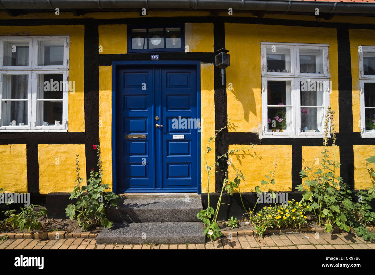 Timber-framed houses in Rønne, Bornholm, Denmark, Europe Stock Photo