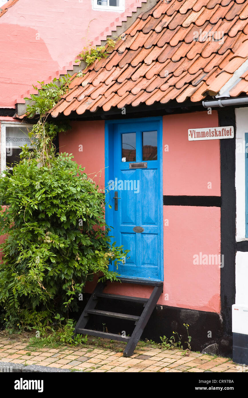 Timber-framed houses in Rønne, Bornholm, Denmark, Europe Stock Photo