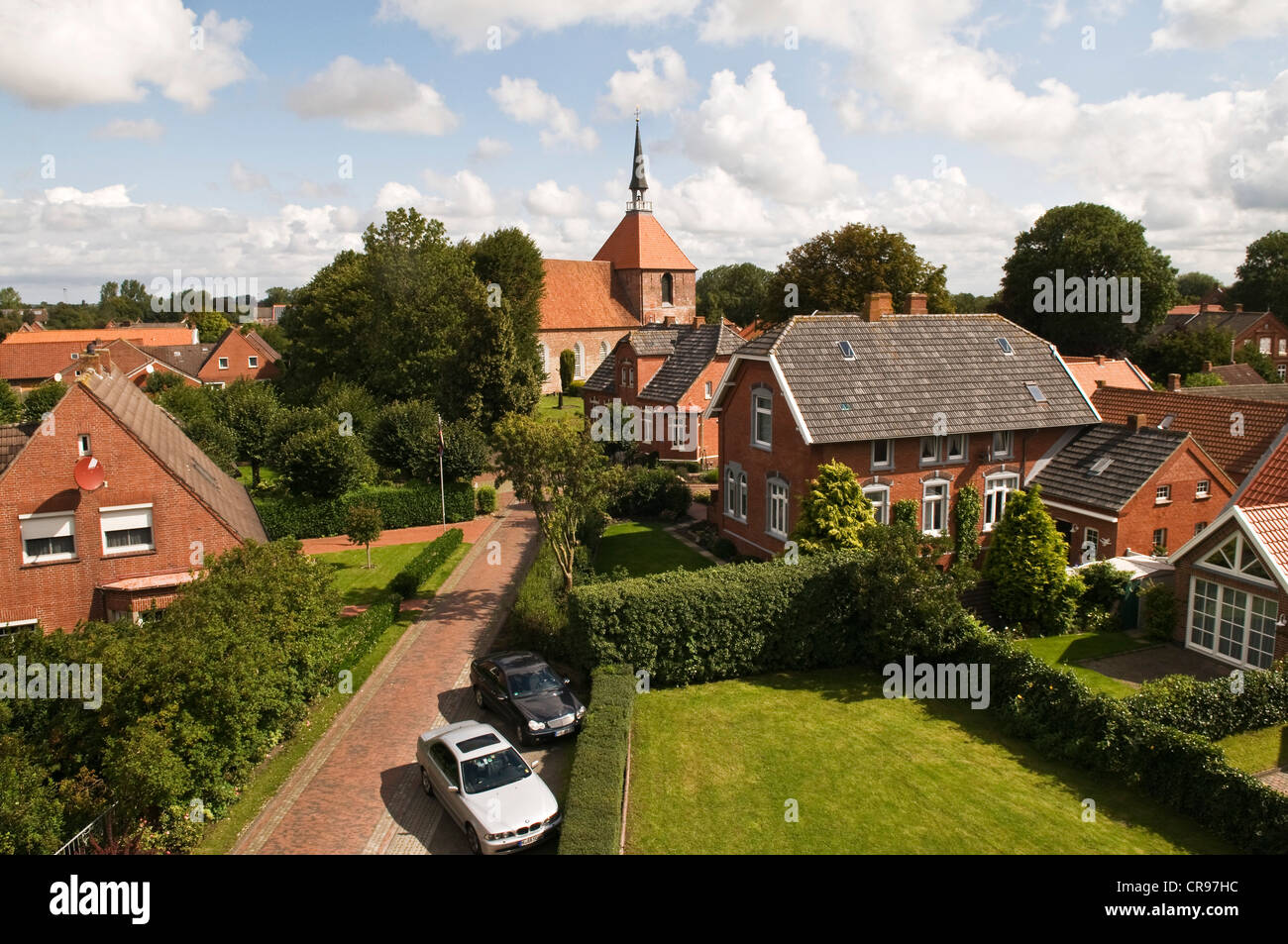 View of the village of Rysum, built on a Rundwarf, as seen from Rysumer ...