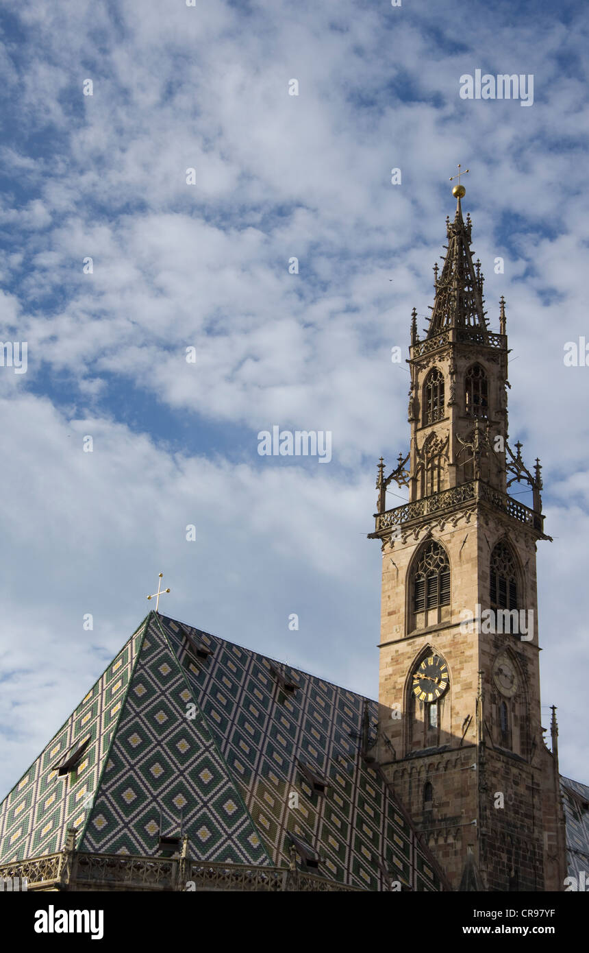 Assumption of the Blessed Virgin Mary Cathedral in the historic centre of Bozen, Bolzano, South Tyrol, Italy, Europe Stock Photo