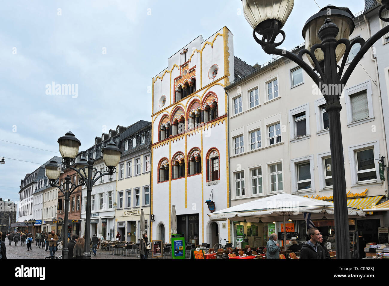Row of houses, in the middle the Dreikoenigenhaus, an early Gothic ...