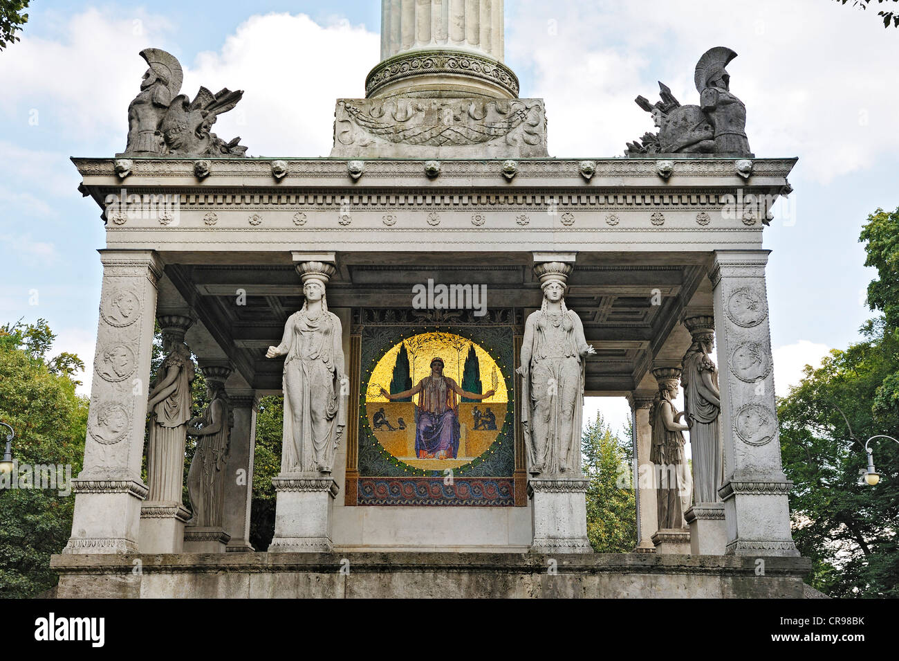 Base of the Friedensengel, Angel of Peace, Bogenhausen quarter, Munich
