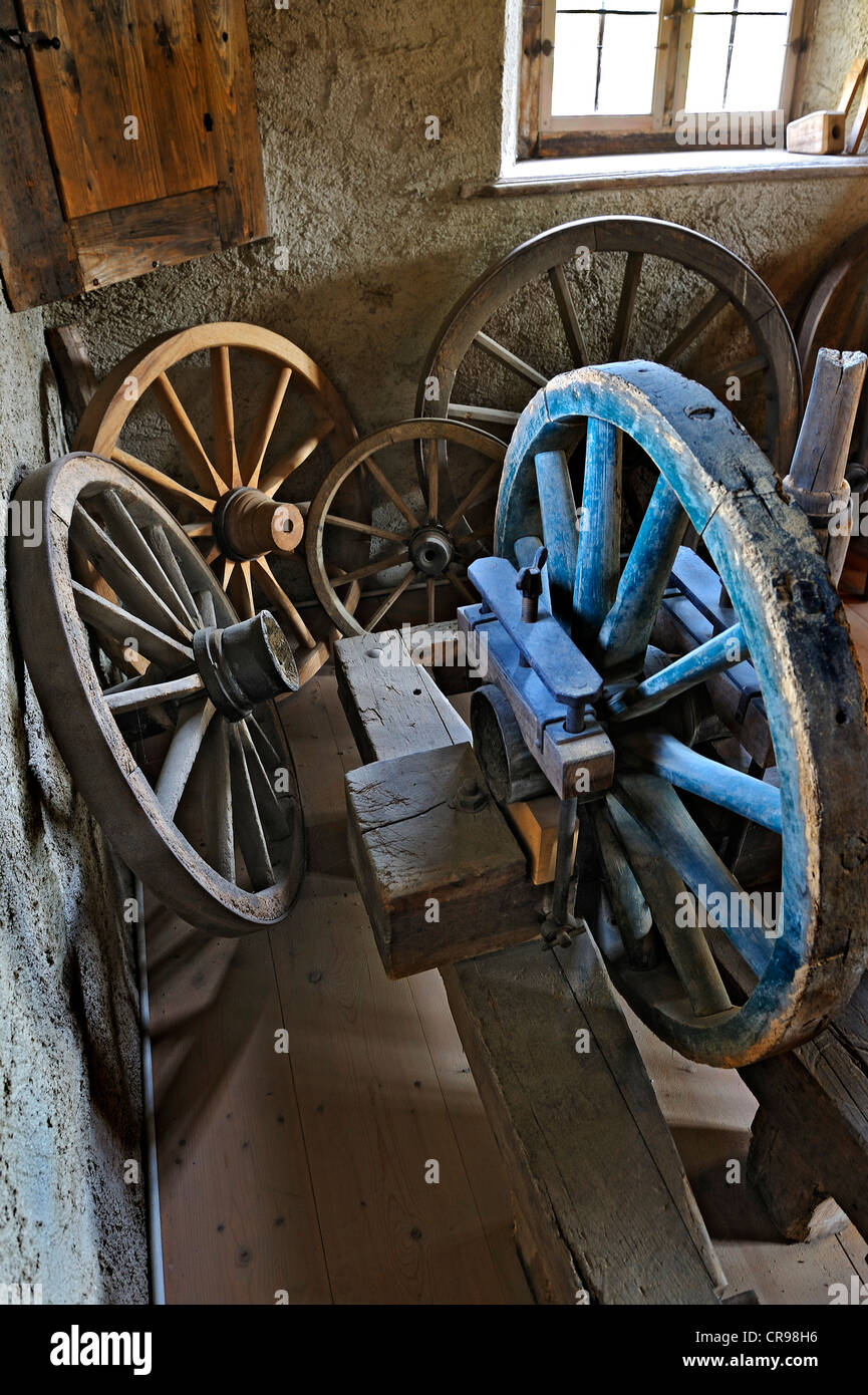 Cartwheels, waggonmaker's Wagnerhaeusl building
