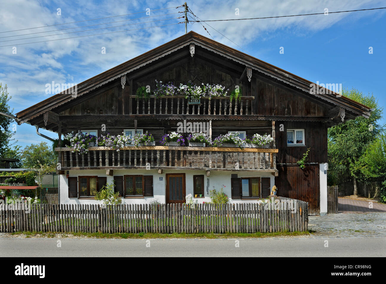 Old farmhouse in Aying near Munich Bavaria, Germany, Europe Stock Photo