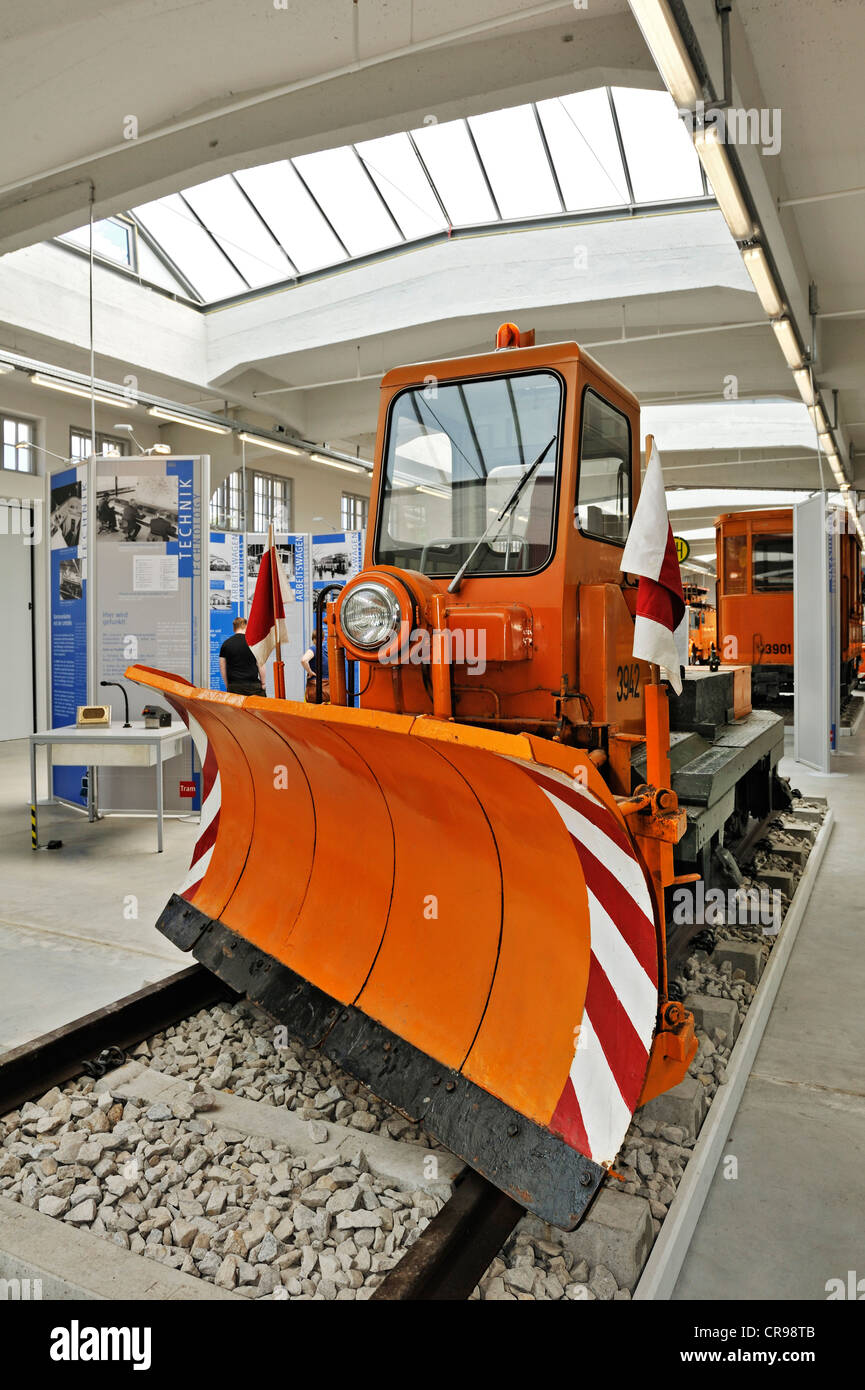 Old tram snow plow at the MVGMuseum, Muenchner Verkehrsgesellschaft
