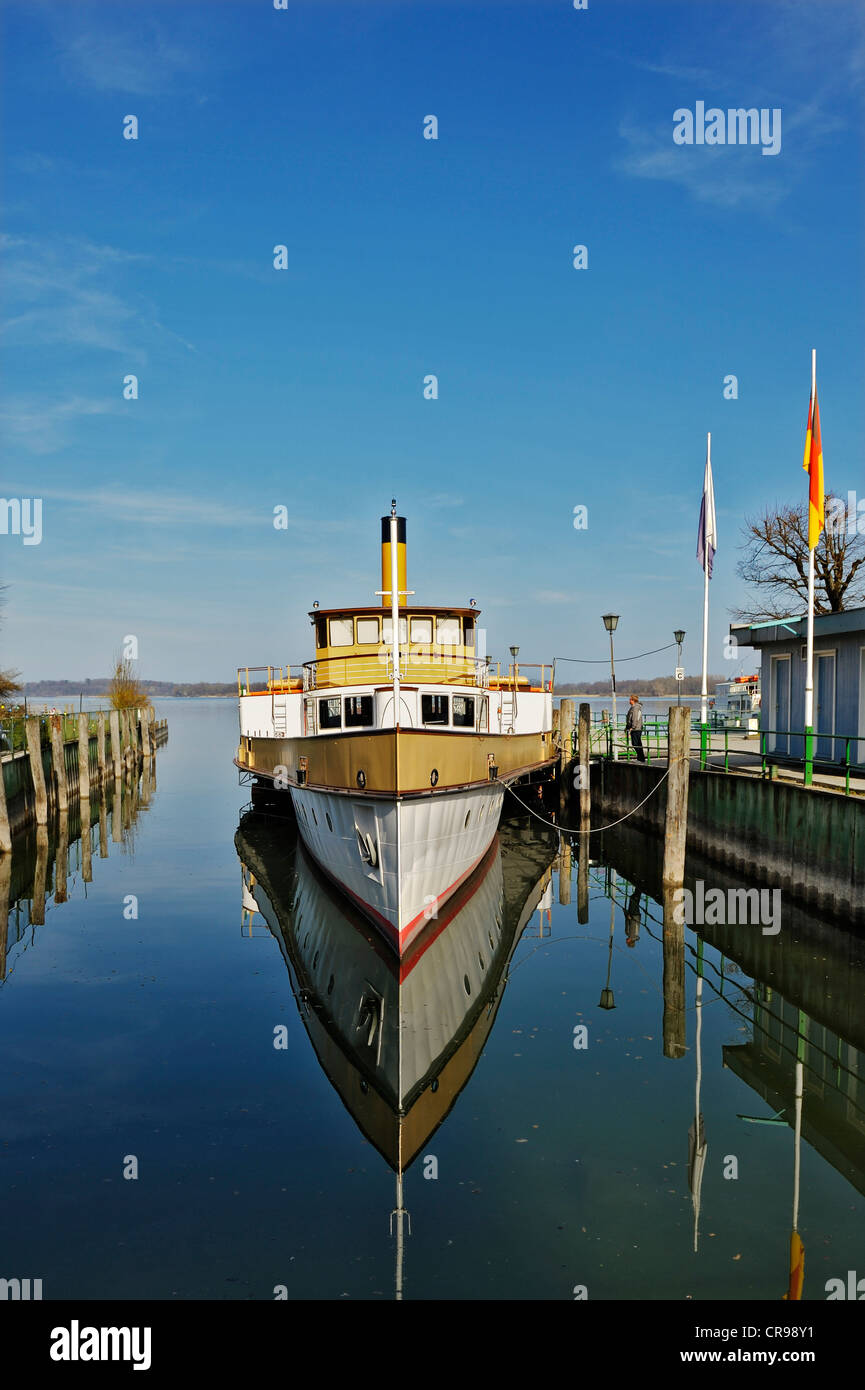 Paddle steamer 'Ludwig Fessler' on Lake Chiemsee, Bavaria, Germany, Europe Stock Photo
