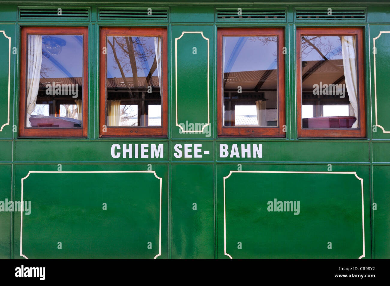 Railway car of the Chiemsee-Bahn train, Bavaria, Germany, Europe Stock Photo
