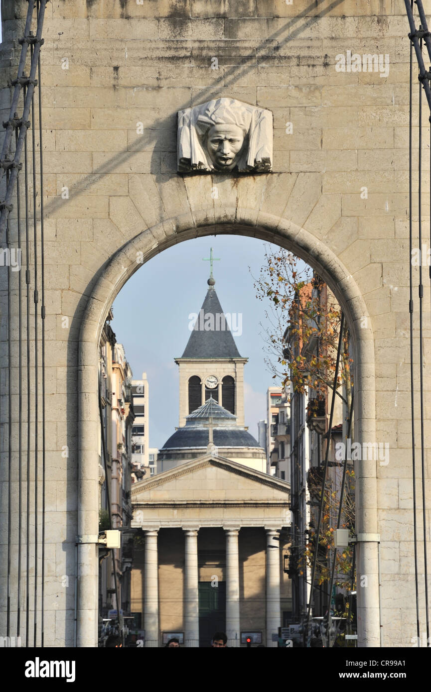 Passerelle du College Bridge, Lyon, France Stock Photo