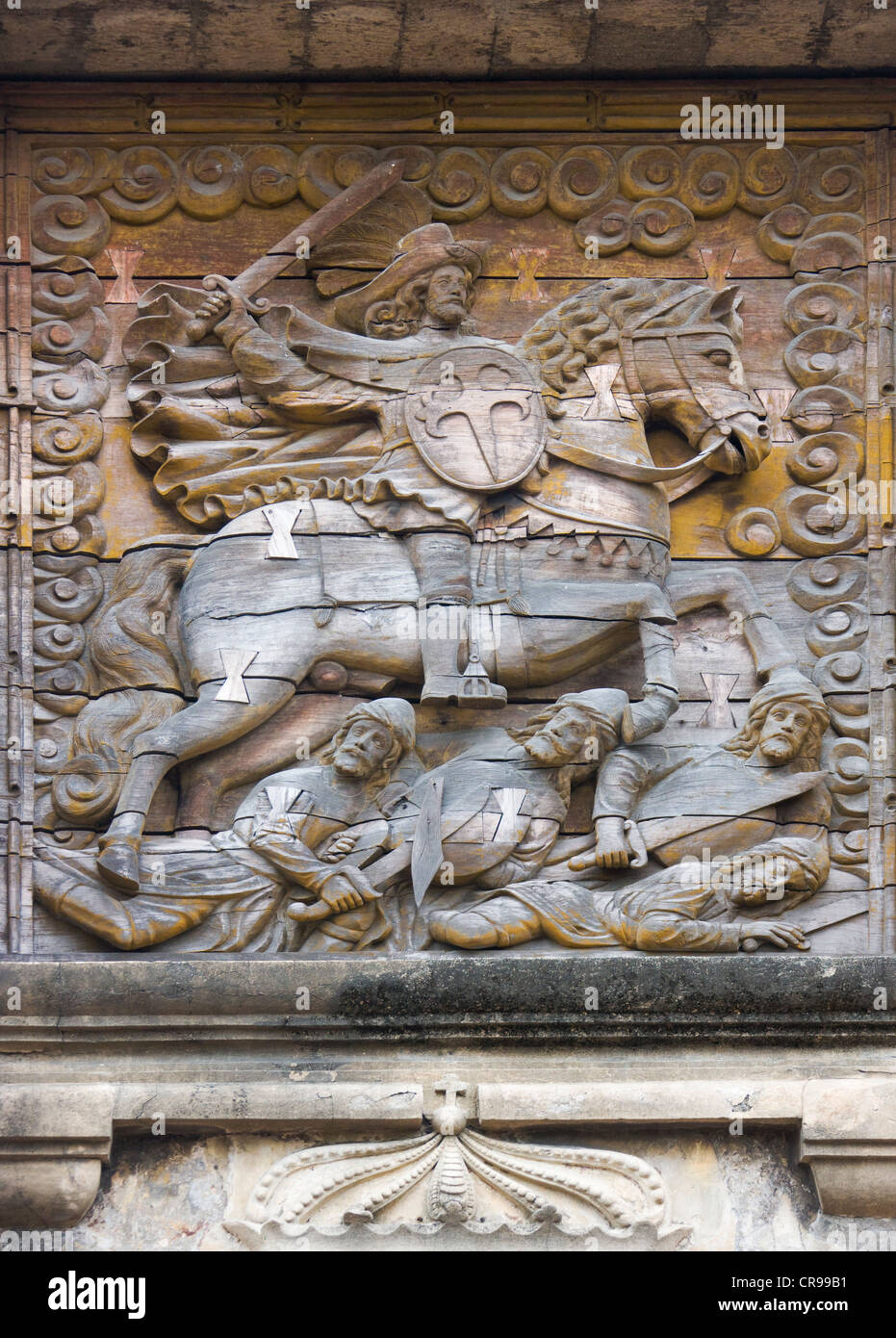 Bas relief on fort gate of Fort Santiago, Manila, Philippines Stock Photo