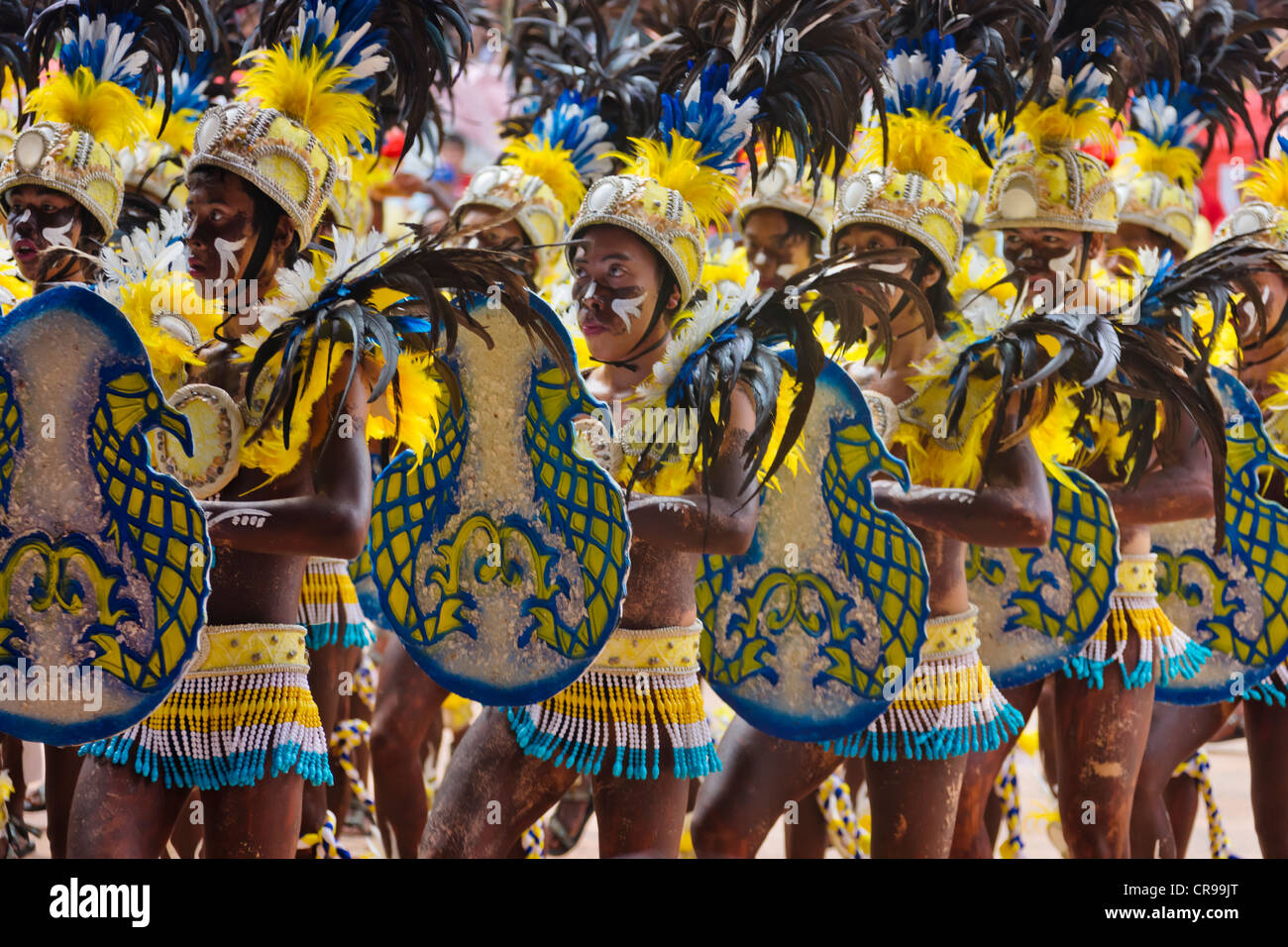 Parade at Dinagyang Festival, City of Iloilo, Philippines Stock Photo