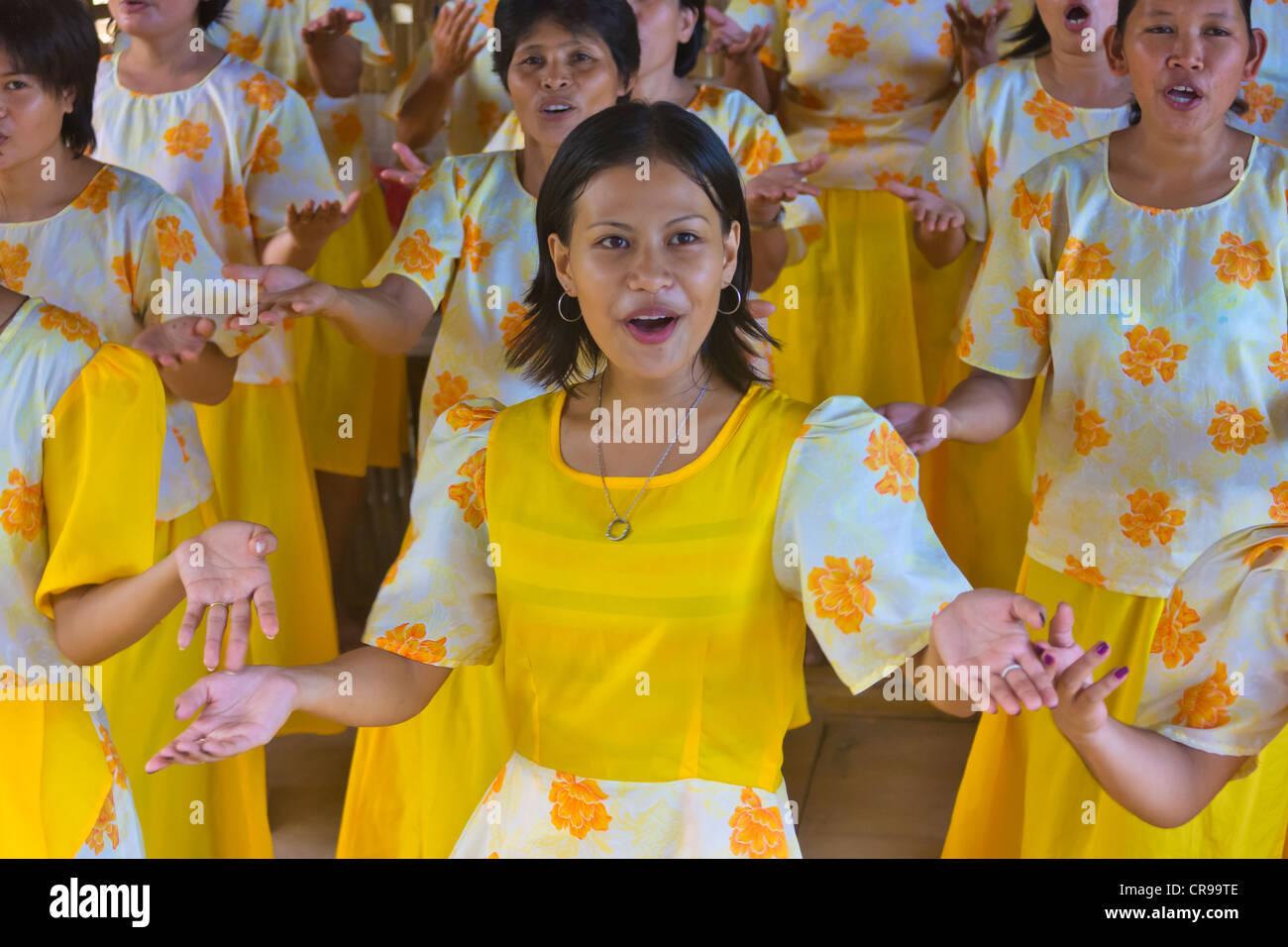 Girls singing choir, Bohol Island, Philippines Stock Photo
