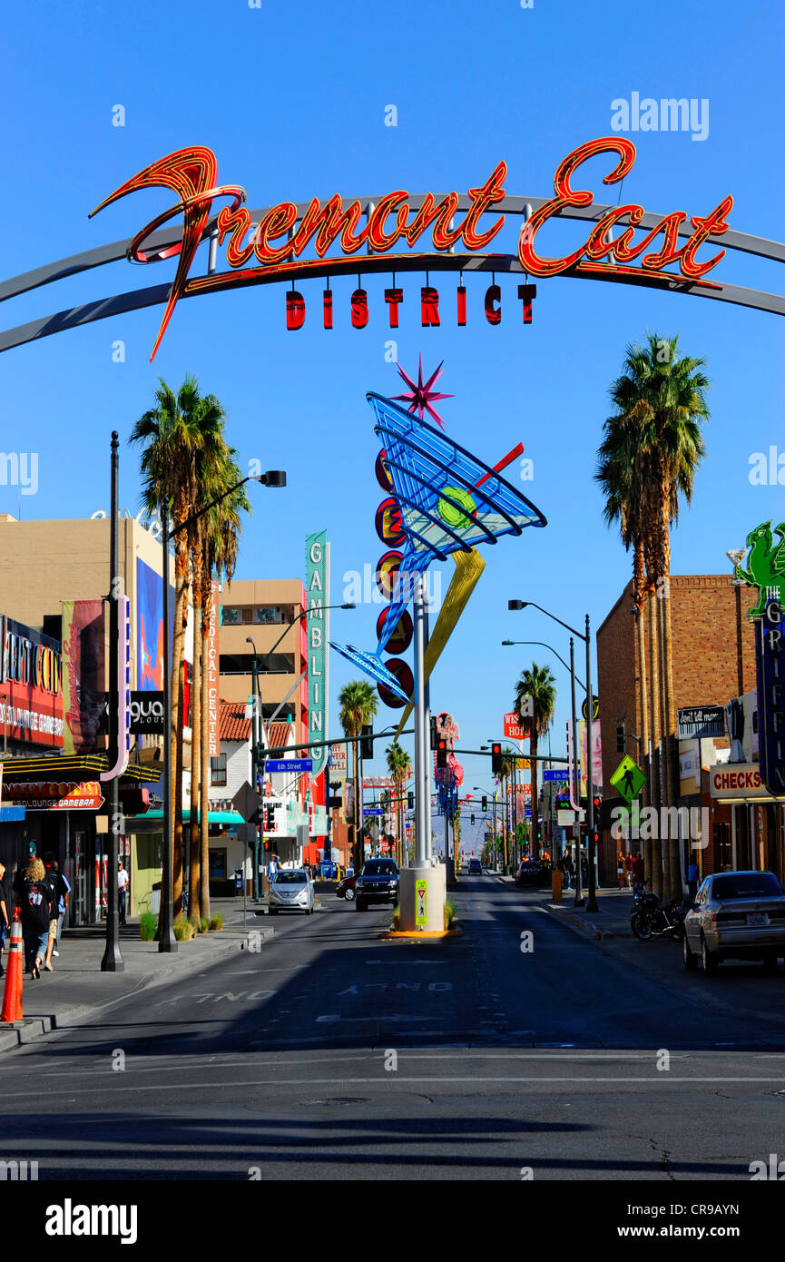 Fremont District Las Vegas Nevada vintage retro Stock Photo
