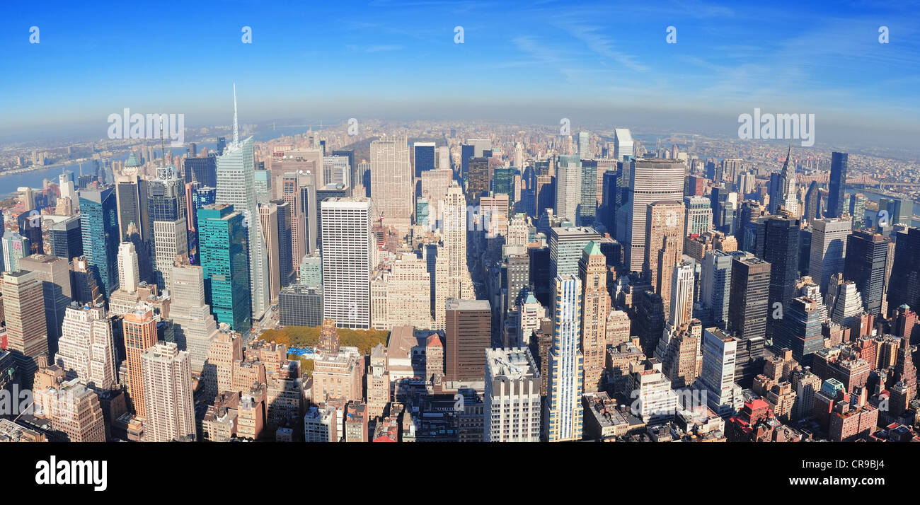 New York City skyscrapers in midtown Manhattan aerial panorama view in ...