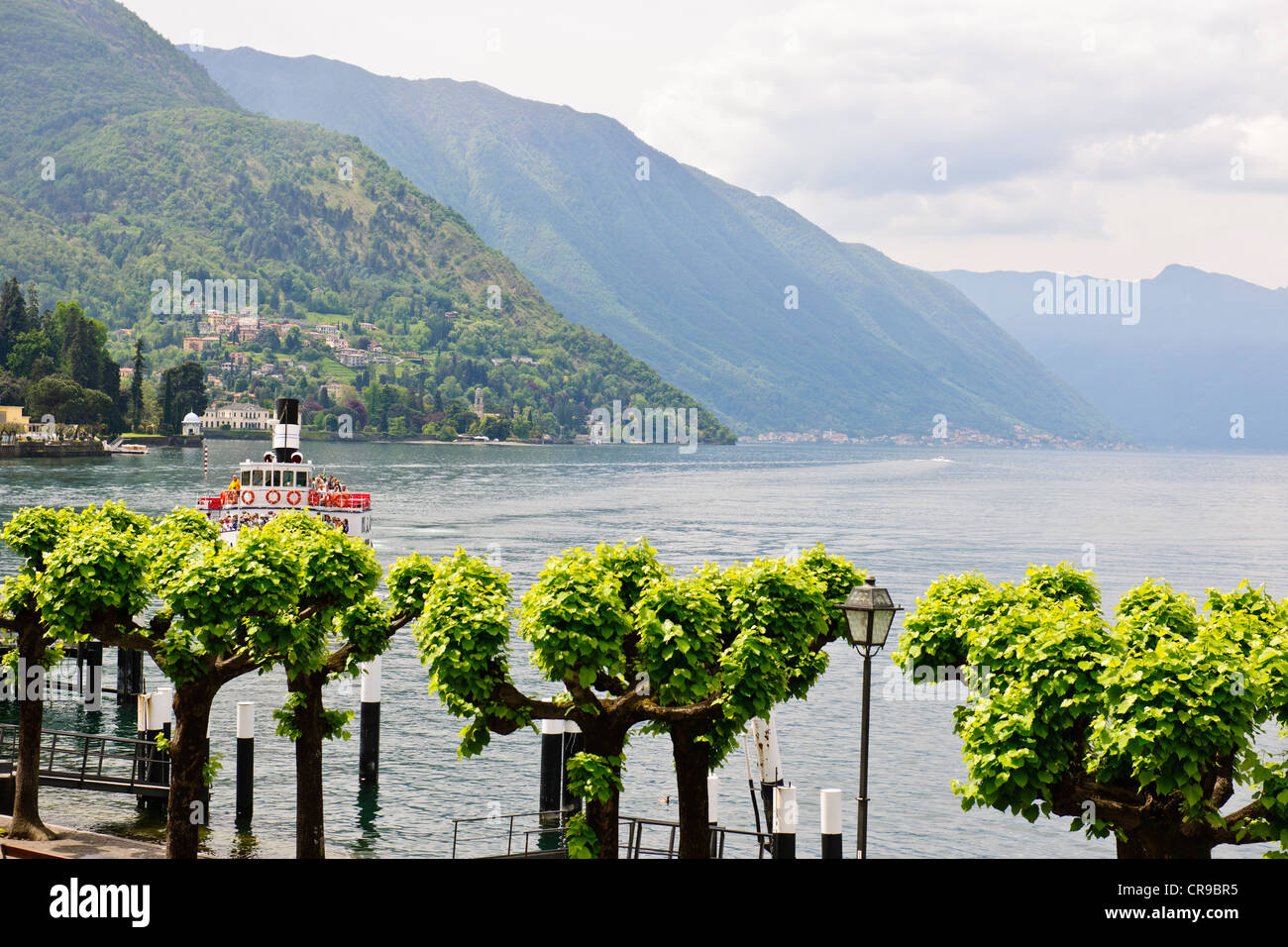 Bellagio,Lake Crossing,Hotels,Restaurants on the front,Back streets,Shops,Lake Views,Gardens,Lake Como,Italian Lakes,Italy Stock Photo