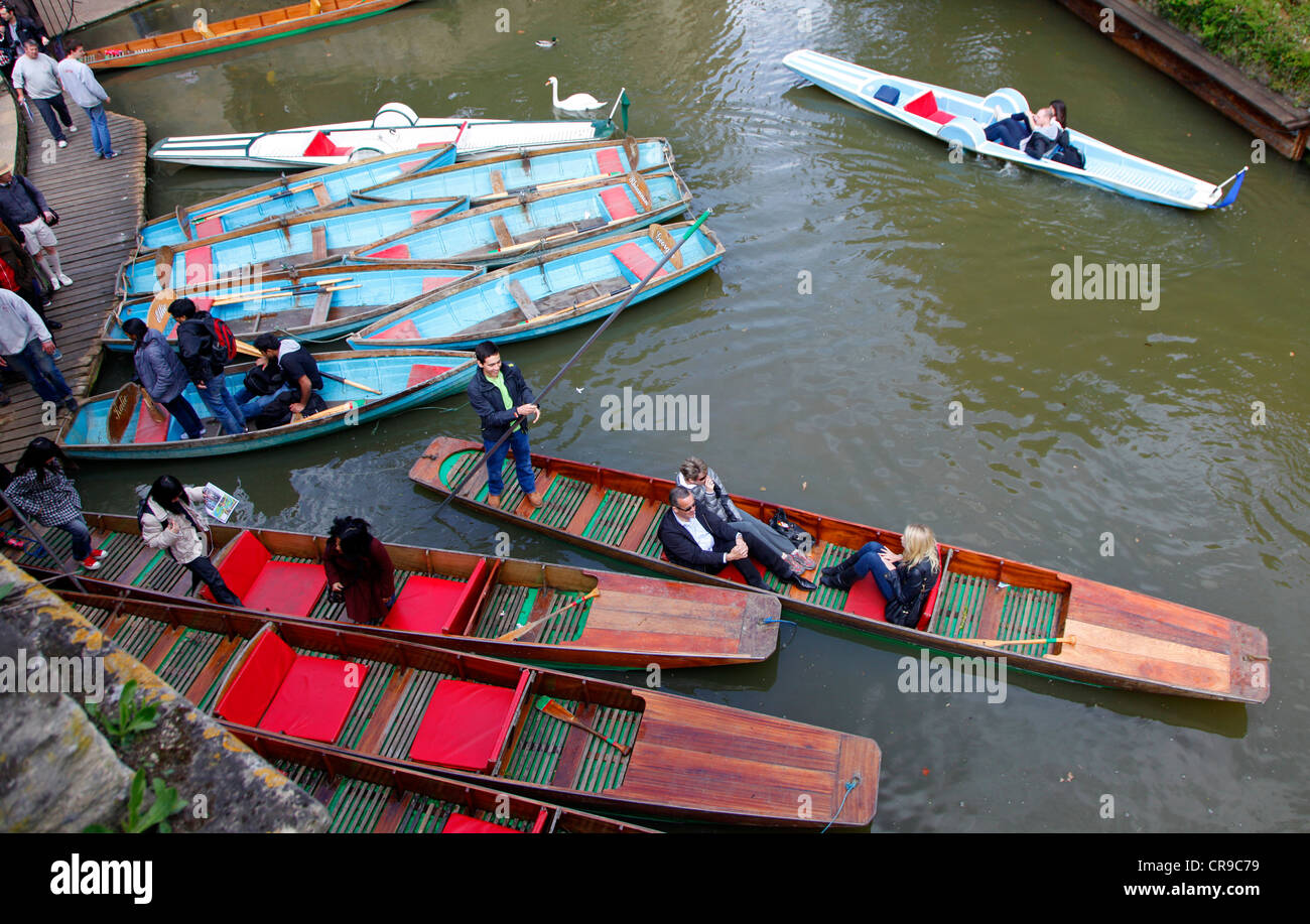 Rental boats on the Cherwell, a small river which flows through Oxford