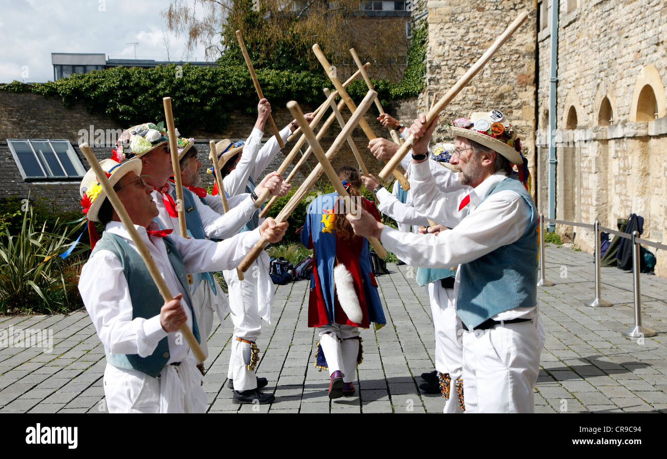Folklore Festival, Morris Jig Dance, Morris Dance Group in Oxford, Oxfordshire, UK, Europe Stock Photo