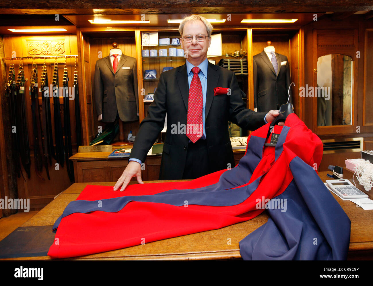 Traditional University Gowns, robes for students and professors of  colleges, John Ramsden of "Ede and Ravenscroft," Oxford Stock Photo - Alamy