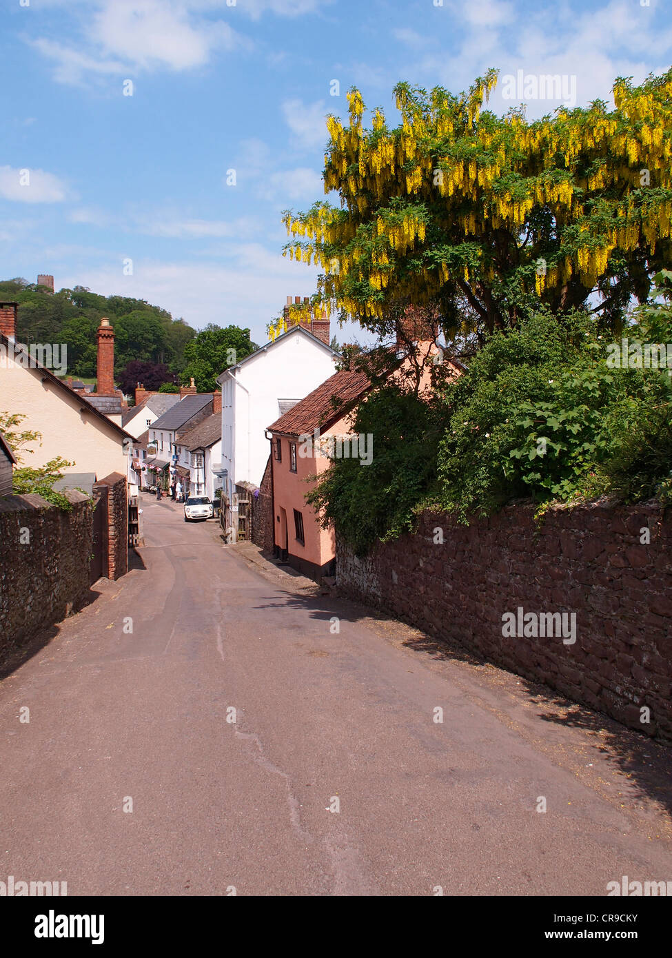 Fabulous view of the top of Dunster high street taken from the entrance