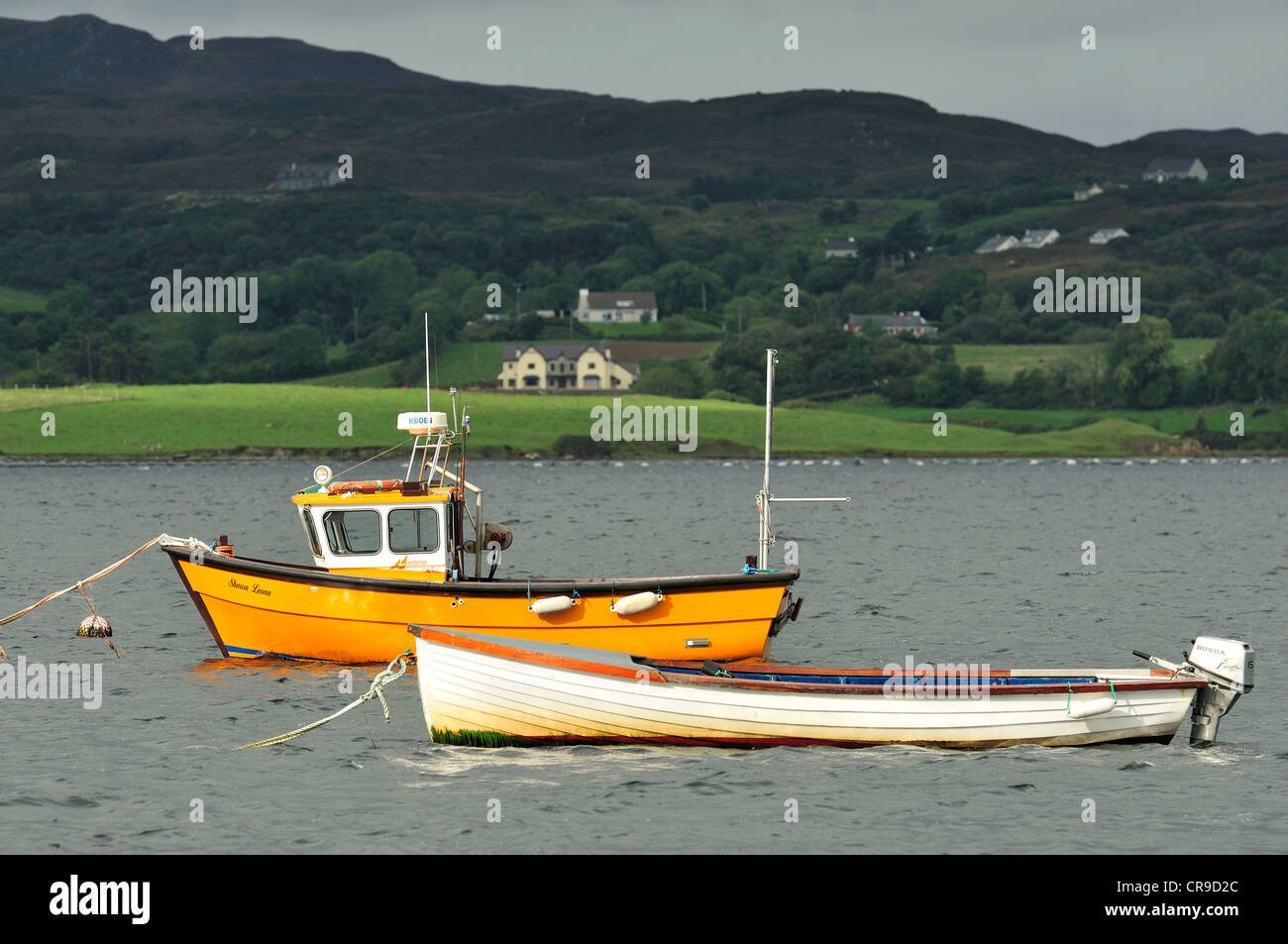 Boats, Portsalon, Donegal, Ireland, Europe Stock Photo