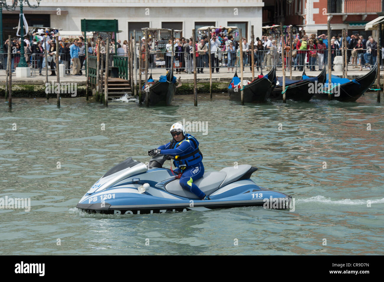 water police on a jet ski. Venice, Italy Stock Photo Alamy